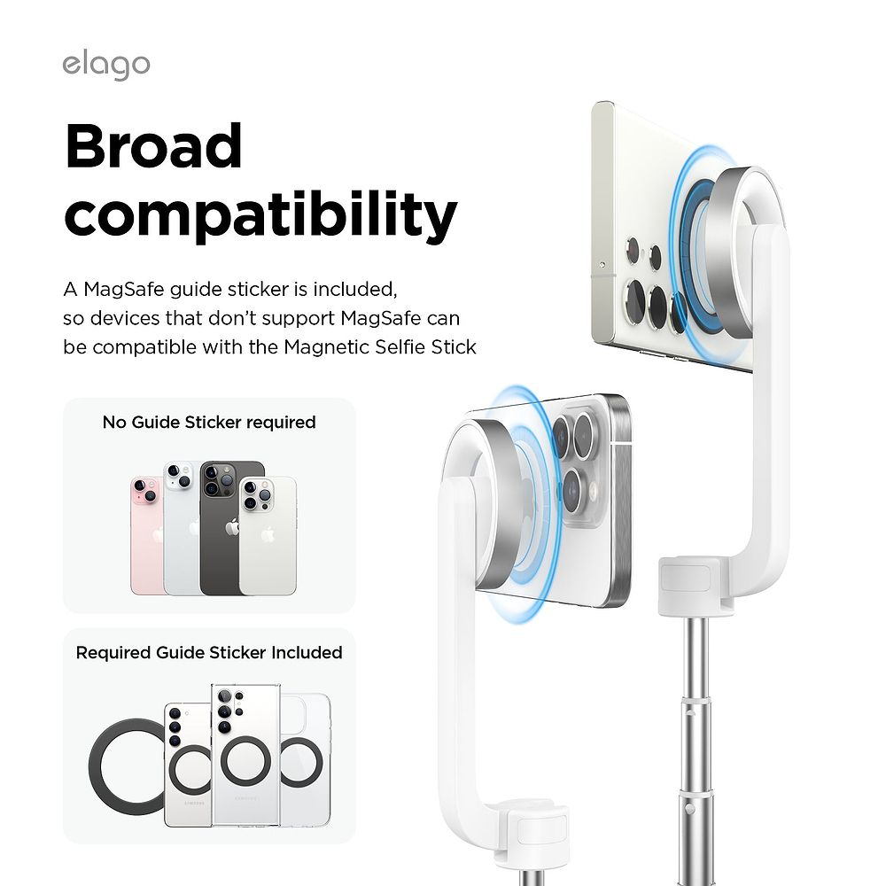 elago - Magnetic Selfie Stick for MagSafe / White
