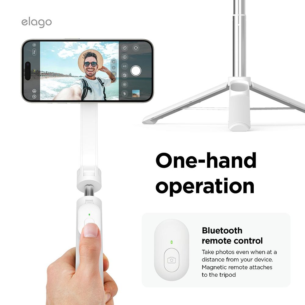 elago - Magnetic Selfie Stick for MagSafe / White