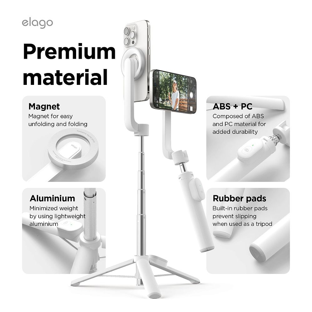 elago - Magnetic Selfie Stick for MagSafe / White