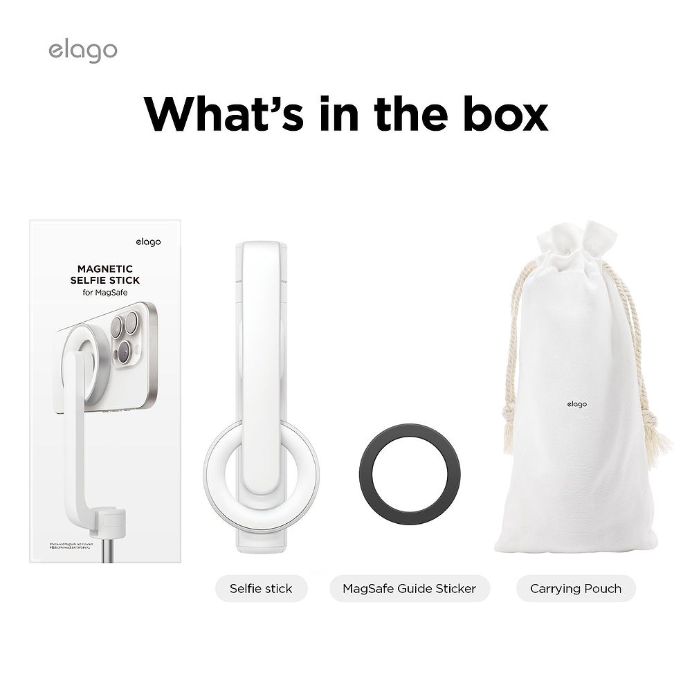 elago - Magnetic Selfie Stick for MagSafe / White