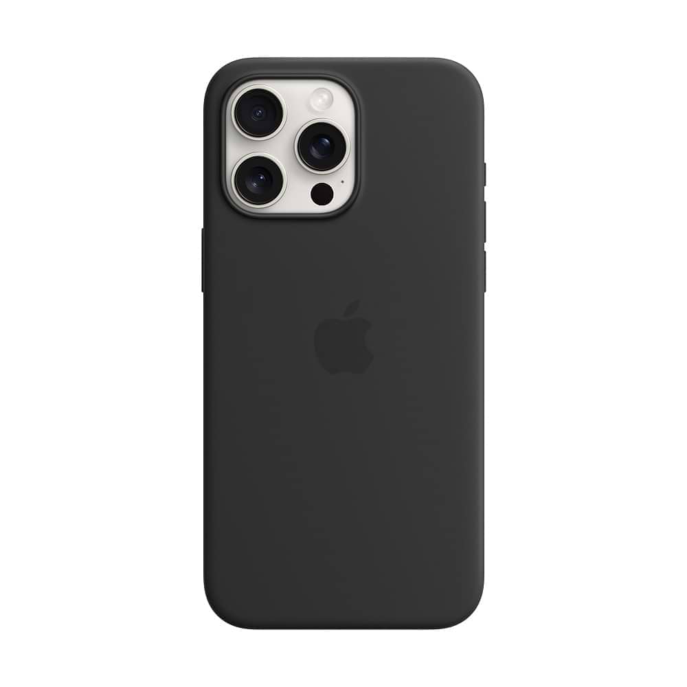 Refurbished - Apple - iPhone 15 Pro Max Silicone Case with MagSafe / Black