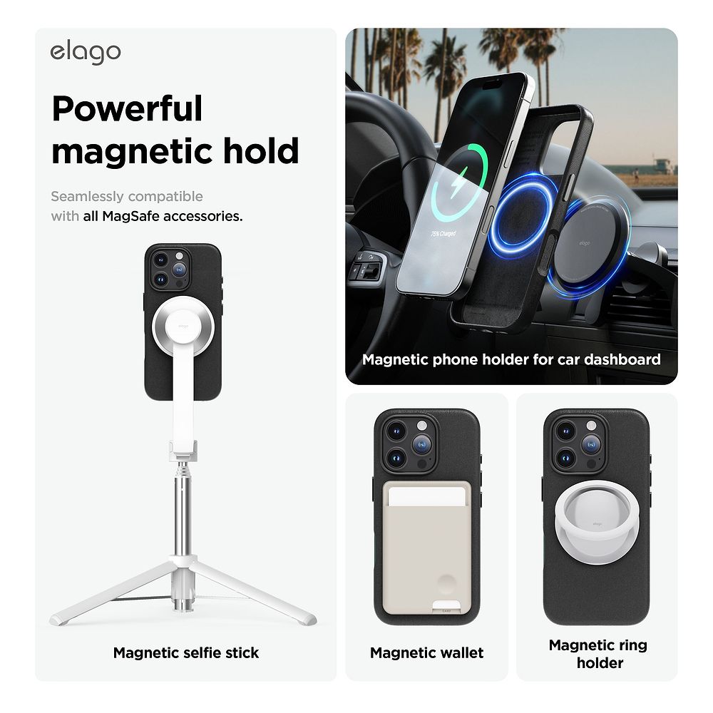 elago - Magnetic Leather Case for iPhone 16 Pro
