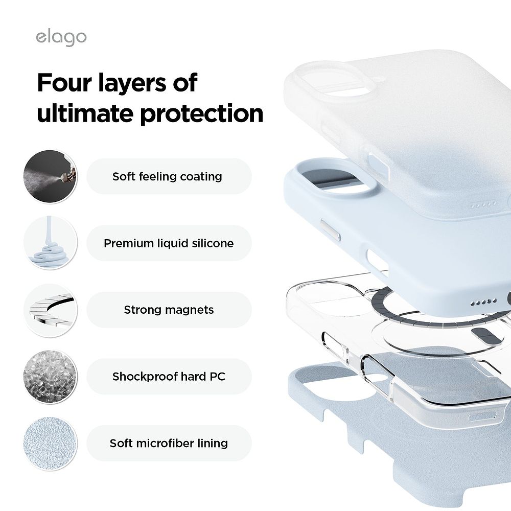 elago - Magnetic Silicone Case for iPhone 16 