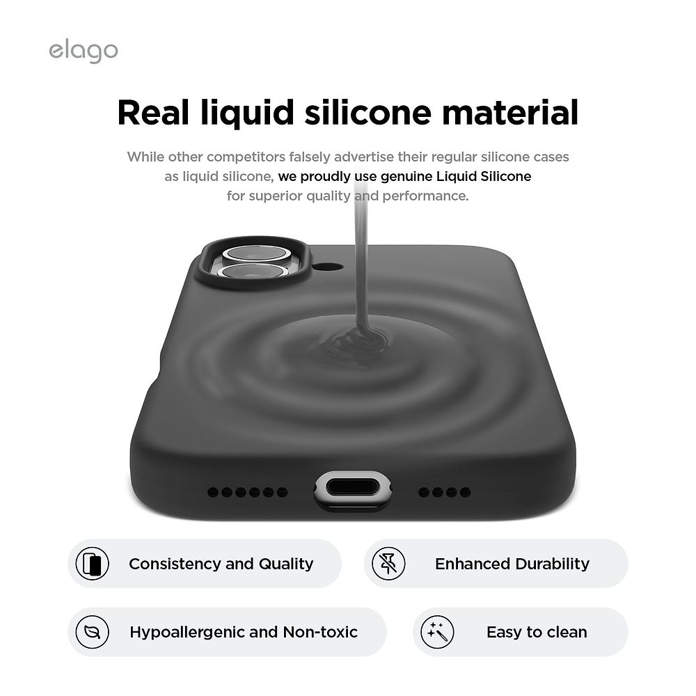 elago - Magnetic Silicone Case for iPhone 16 Plus