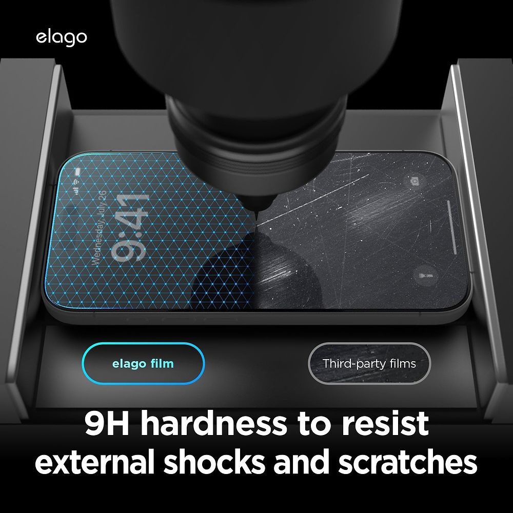 elago - Tempered Glass Compatible for iPhone 16 Series with Easy Install Kit / Clear