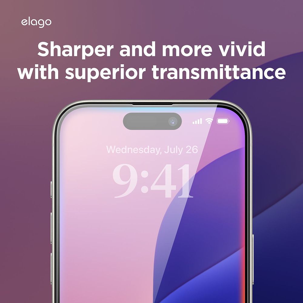 elago - Tempered Glass Compatible for iPhone 16 Series with Easy Install Kit / Clear