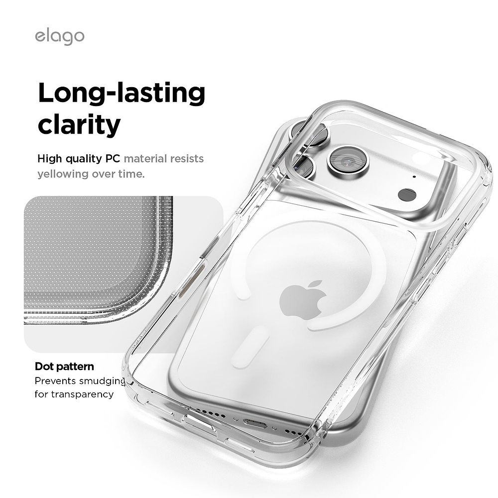 elago - Hybrid Case with MagSafe and Camera Control for iPhone 17 Pro Max / Clear