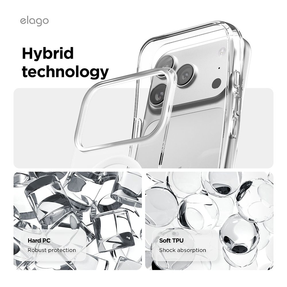 elago - Hybrid Case with MagSafe and Camera Control for iPhone 17 Pro Max / Clear