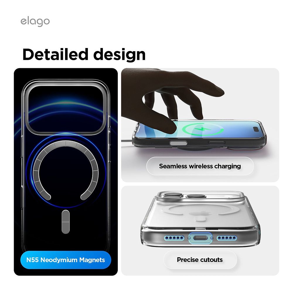 elago - Hybrid Case with MagSafe and Camera Control for iPhone 17 Pro Max / Clear