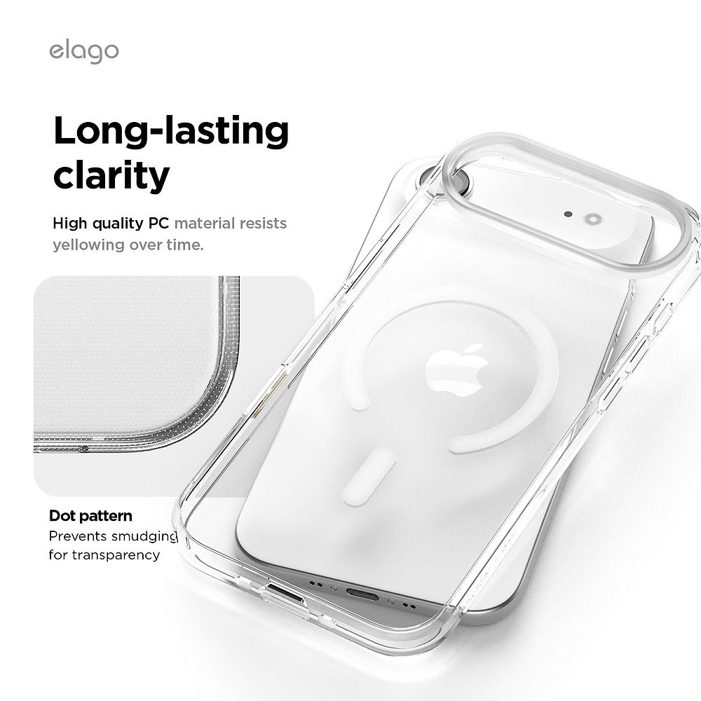 elago - Hybrid Case with MagSafe and Camera Control for iPhone Air / Clear