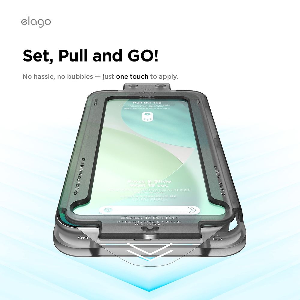 elago - Tempered Glass Compatible for iPhone 17 Series with Easy Install Kit / Clear 