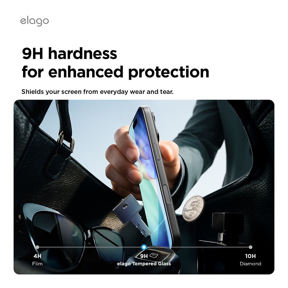 elago - Tempered Glass Compatible for iPhone 17 Series with Easy Install Kit / Clear 