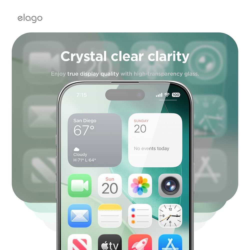 elago - Tempered Glass Compatible for iPhone 17 Series with Easy Install Kit / Clear 