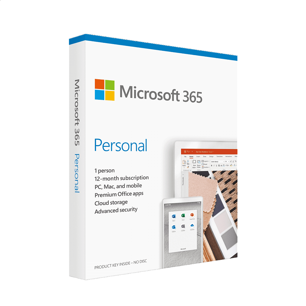 Microsoft - Microsoft 365 Personal Hebrew Subscription / 1 Year Medialess