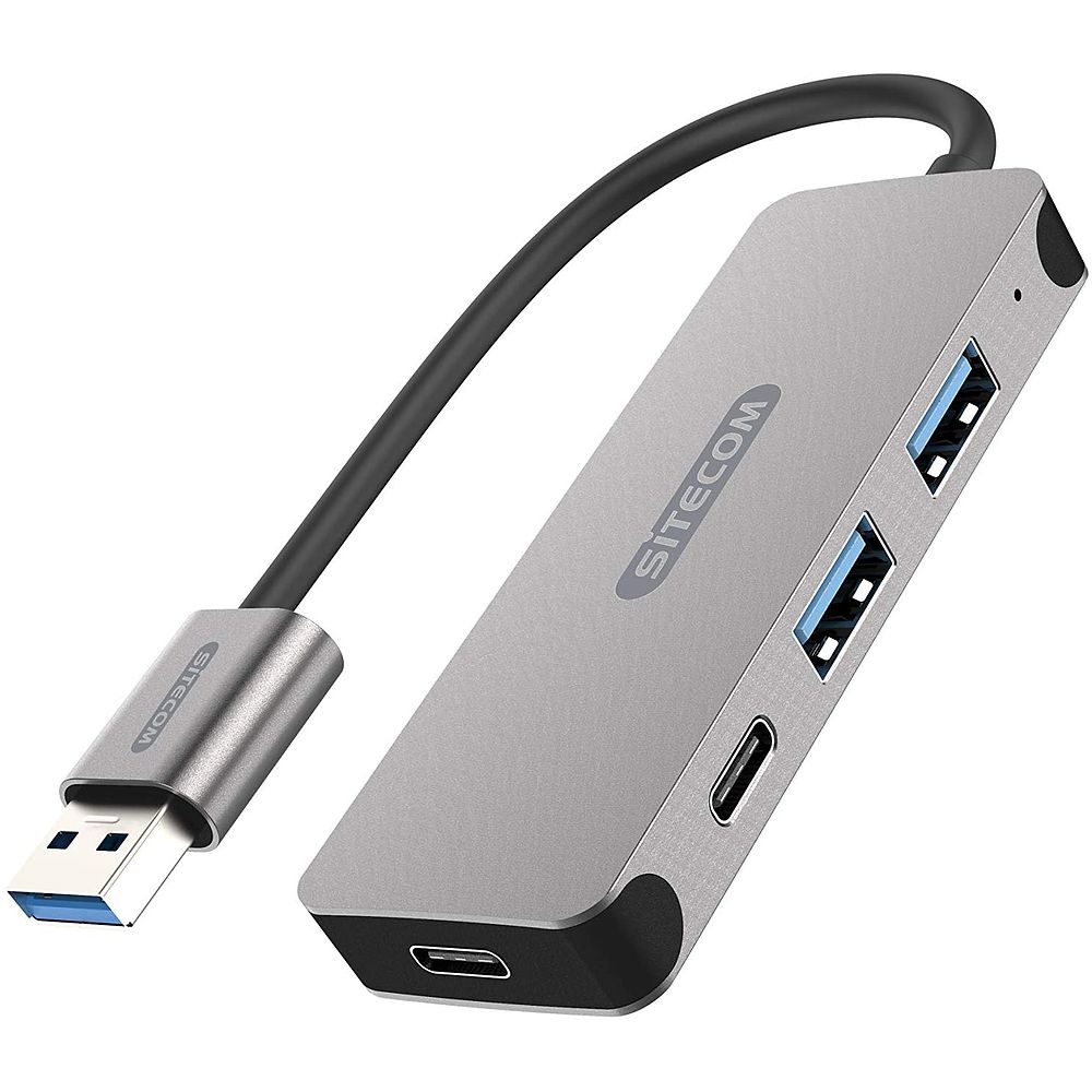 Sitecom - USB-A Hub 4 Port 2x USB-A + 2x USB-C (5Gbps) / Aluminum
