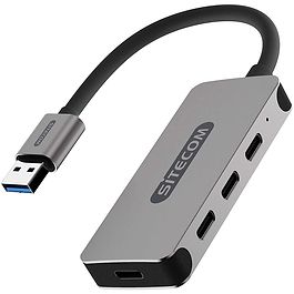 Sitecom - USB-A Hub 4 Port USB-C (5Gbps) / Aluminum