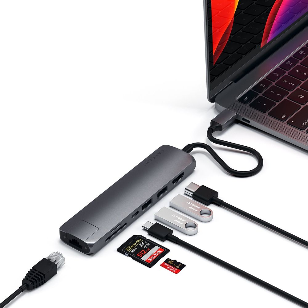 Satechi - USB-C Slim Multi-Port with Ethernet Adapter