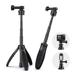 Telesin - mini Tripod Selfie Stick with Quick Release for Action Cameras / Black