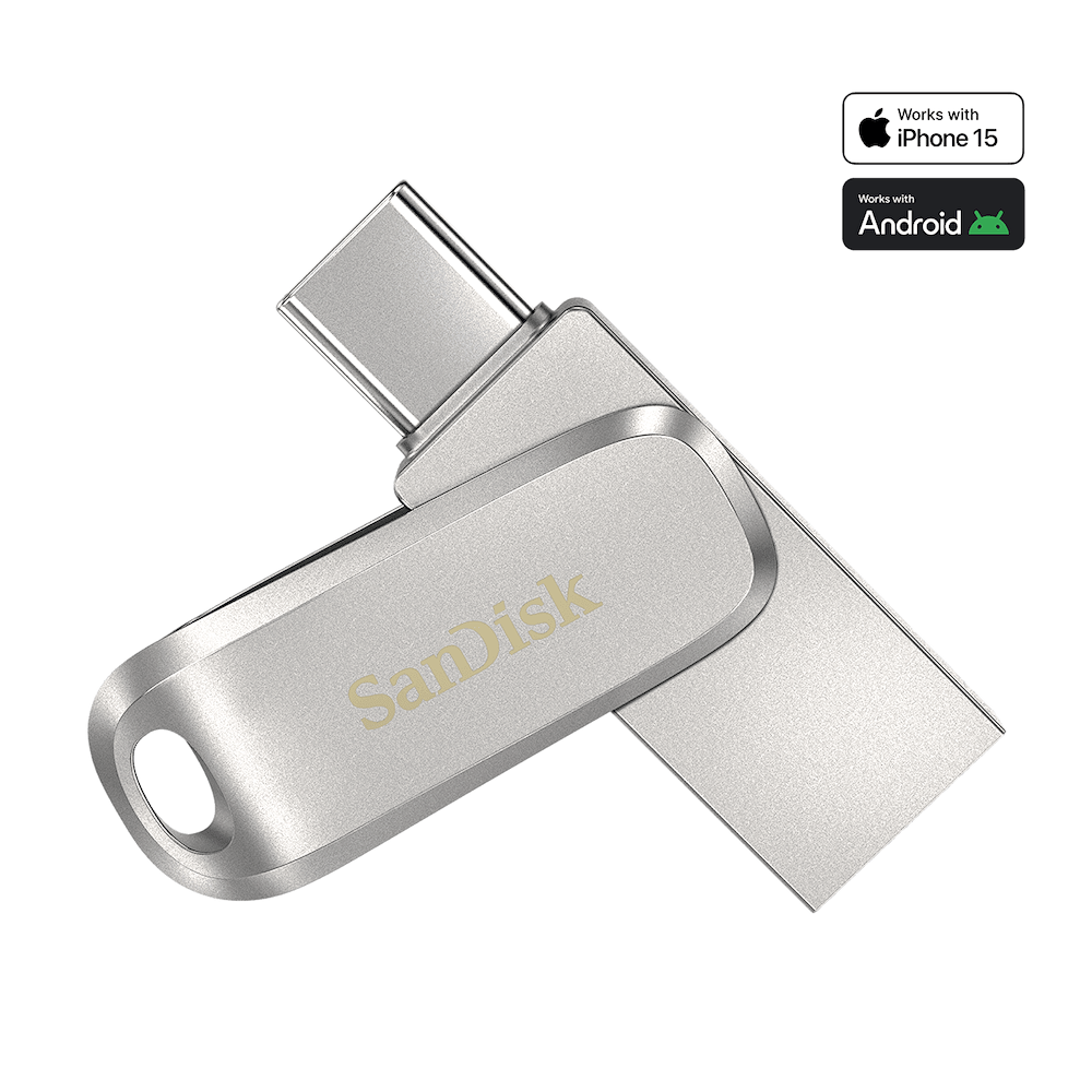 SanDisk - Ultra Dual Drive Luxe USB-A and USB-C Ports 512GB / Silver
