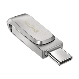 SanDisk - Ultra Dual Drive USB and USB-C Flash Drive 128GB / Silver
