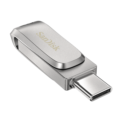 SanDisk - Ultra Dual Drive USB and USB-C Flash Drive 128GB / Silver Silver