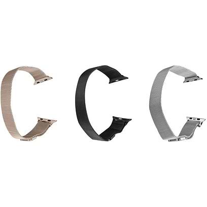 PureGear - 41 mm Milanese Bands 3 pack Set for Apple Watch / Silver/Black/Gold Silver / Black / Gold