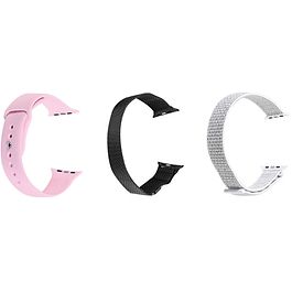 PureGear - 41 mm Bands 3 pack Set for Apple Watch / Black/White/Pink