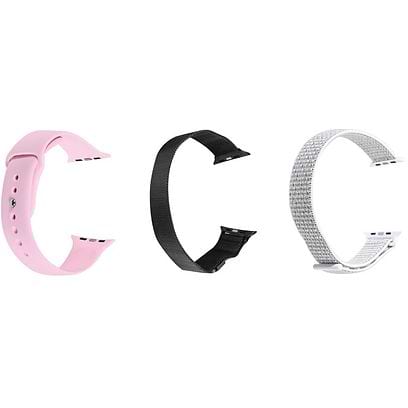 PureGear - 41 mm Bands 3 pack Set for Apple Watch / Black/White/Pink Black / White / Pink