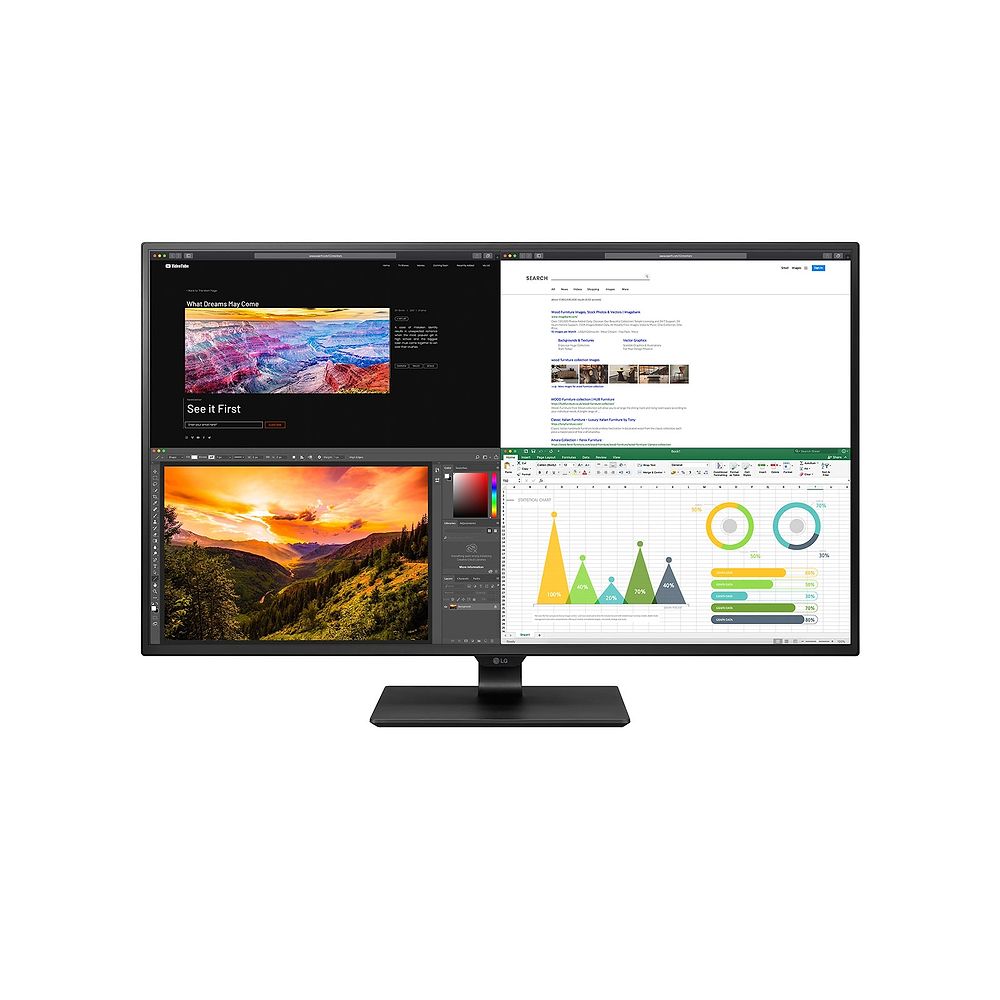 LG 42.5 UHD HDR 4K USB-C Monitor Black