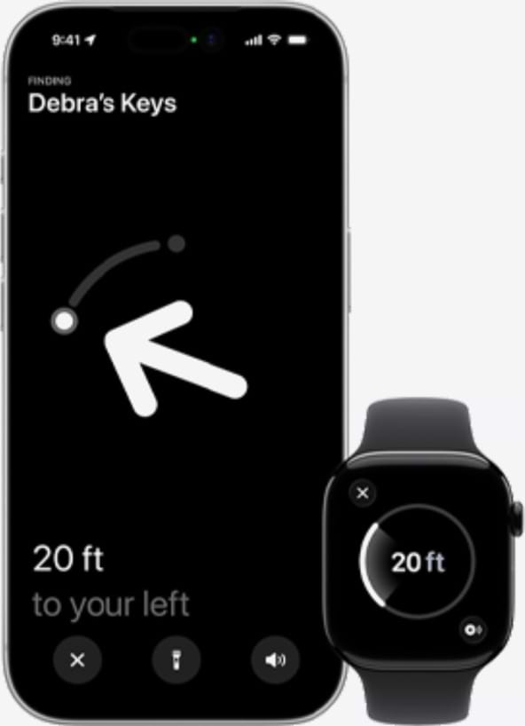 Precision Finding ב-iPhone וב-Apple Watch