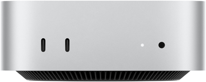 Mac mini — חיבורים בחזית