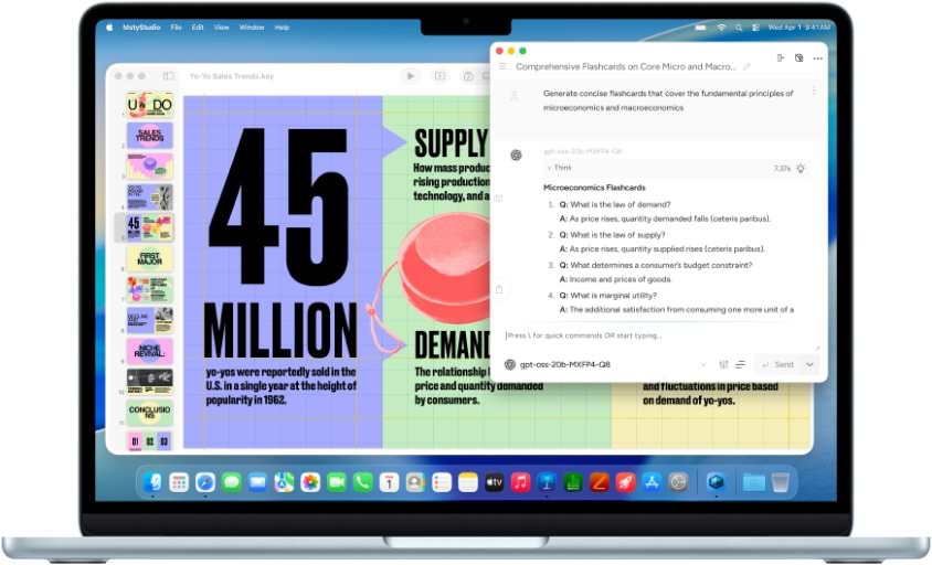 עבודה עם כלי AI על MacBook