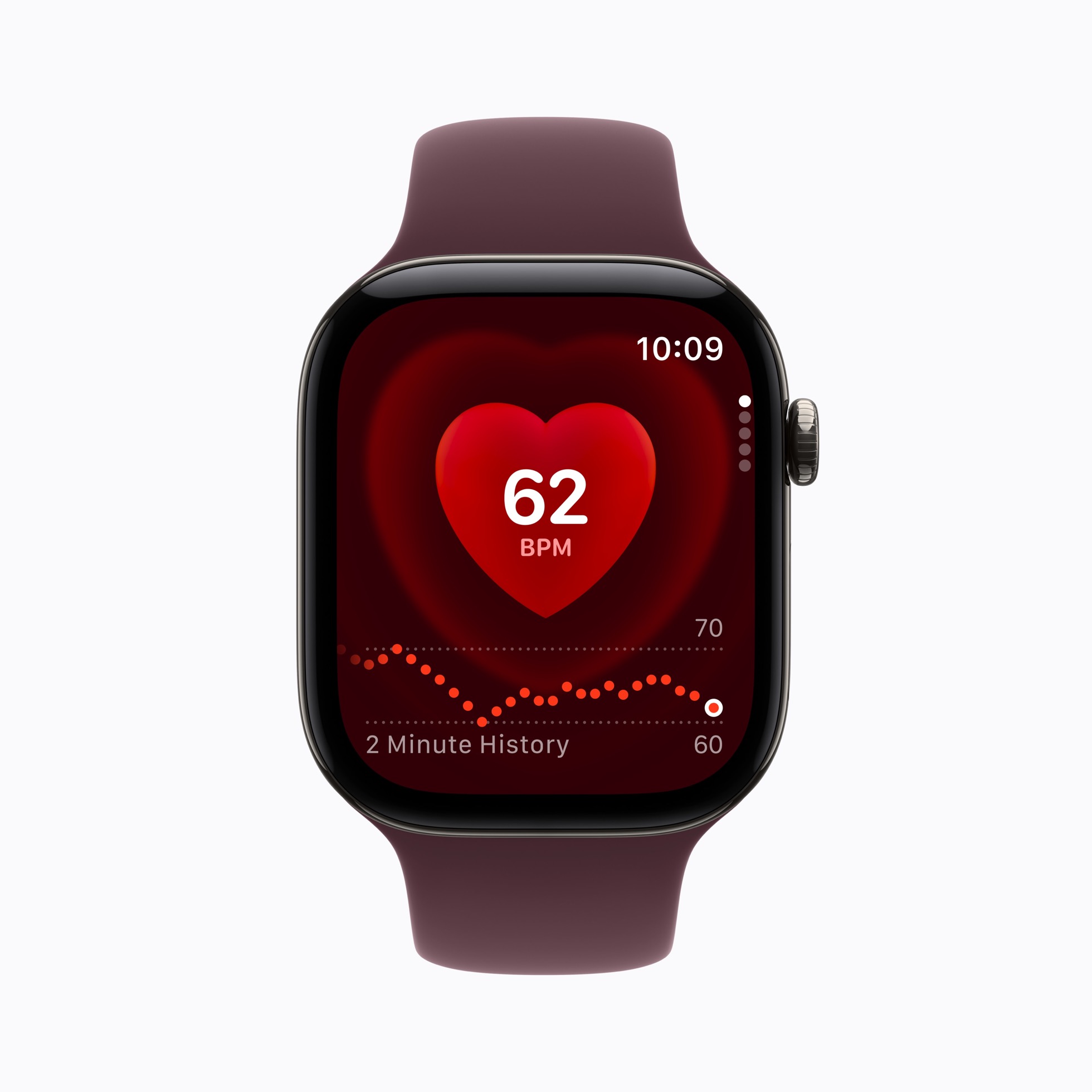 אפליקציית Heart Rate החדשה מציגה מדידת דופק רציפה ומדדי HRV. צילום: Apple