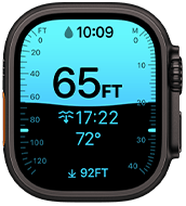 Apple Watch Ultra 4 מציג את אפליקציית Depth עם נתוני צלילה