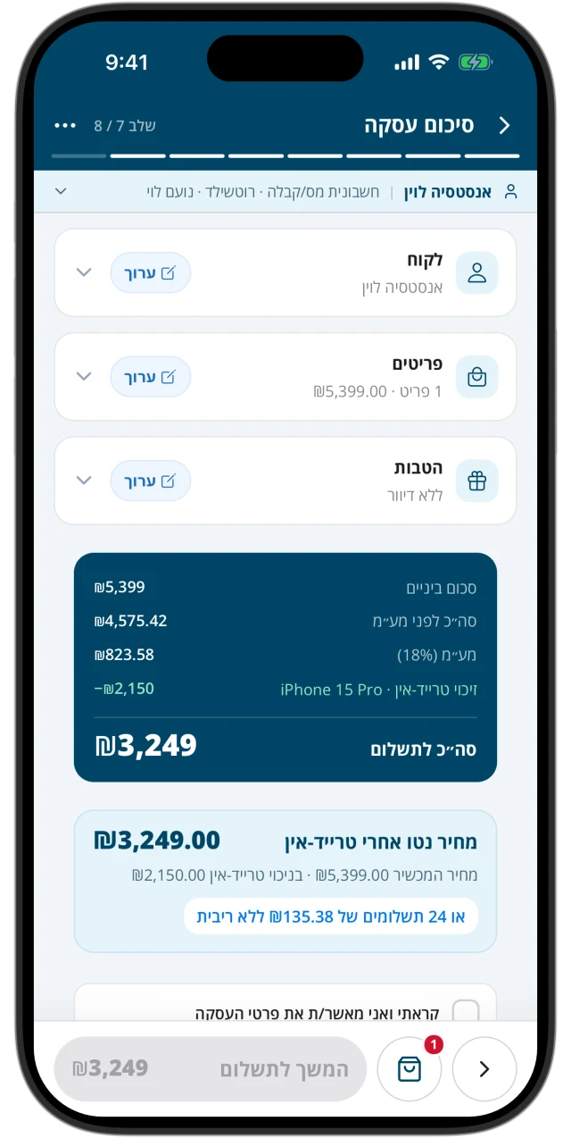 Net trade-in price